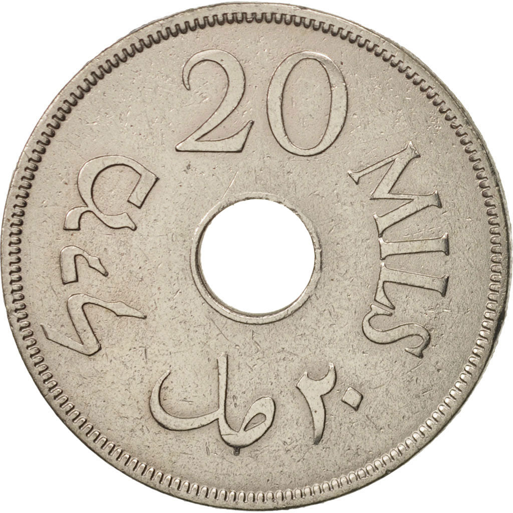 Palestine, 20 Mils, 1933, VF(20-25), Copper-nickel, KM:5
