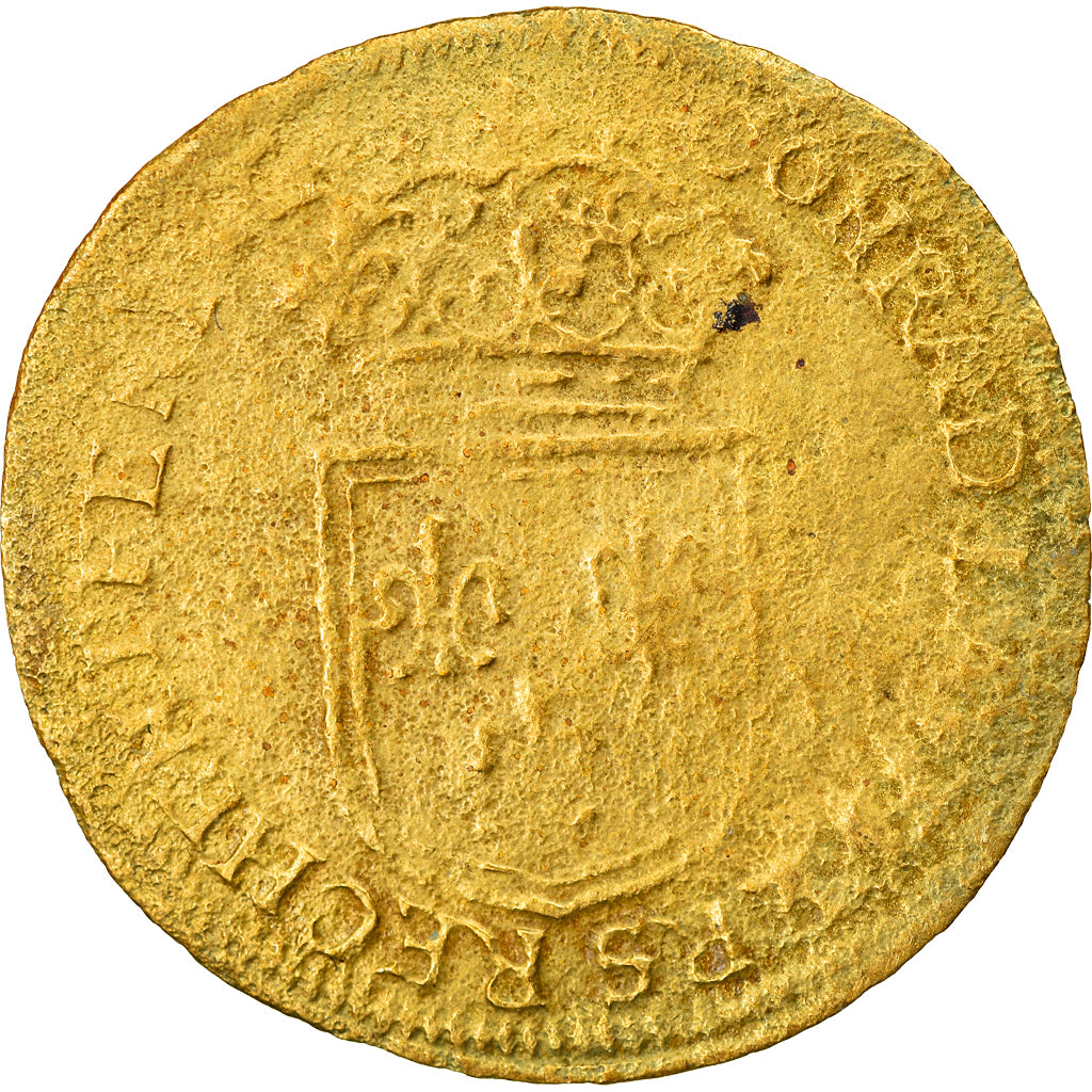 France, Token, Louis XIV, Nuremberg, Conrad Lauffers, History, VG(8-10), Brass