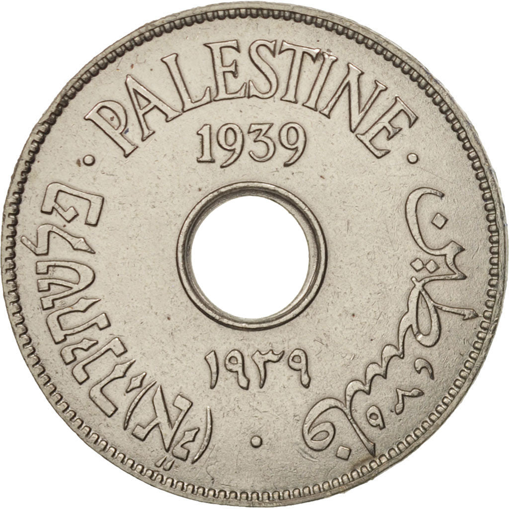 Palestine, 10 Mils, 1939, EF(40-45), Copper-nickel, KM:4
