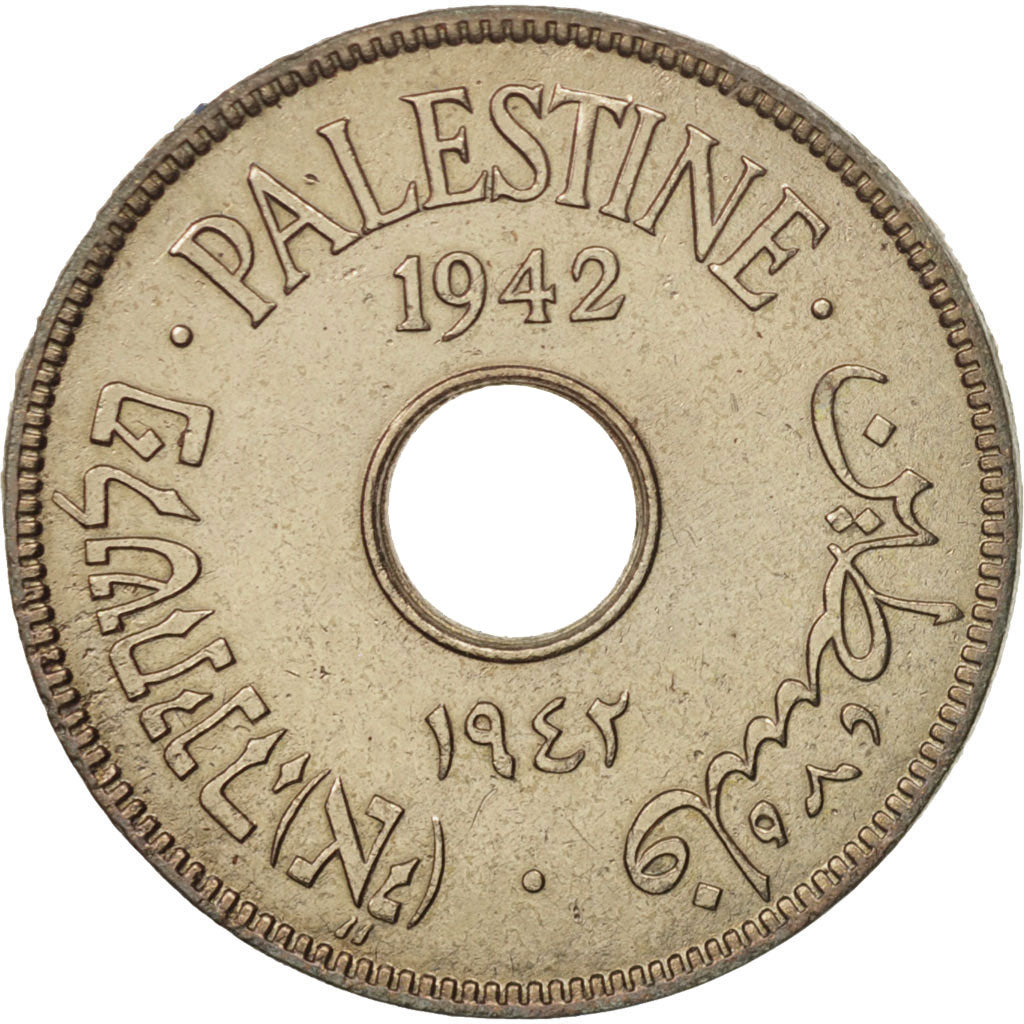 Palestine, 10 Mils, 1942, EF(40-45), Copper-nickel, KM:4