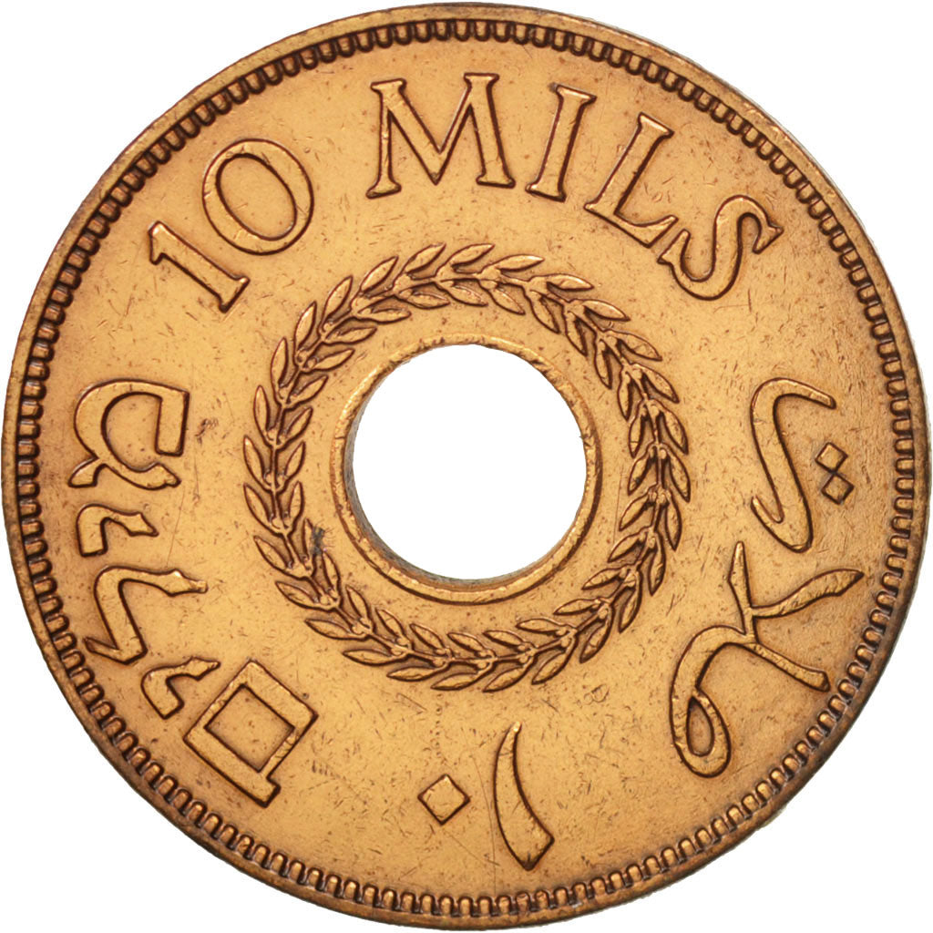 Palestine, 10 Mils, 1942, EF(40-45), Bronze, KM:4a