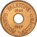 Palestine, 10 Mils, 1943, EF(40-45), Bronze, KM:4a
