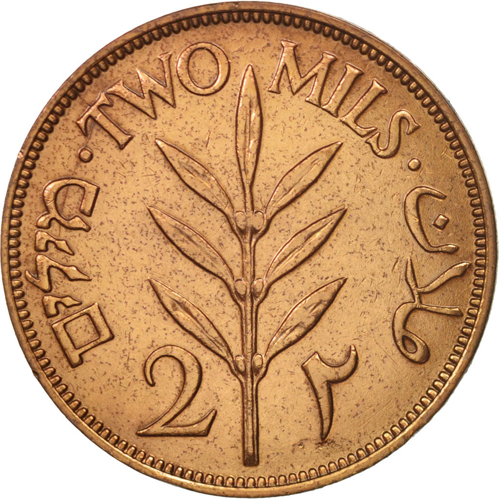 Palästina, 2 Mils, 1942, SS, Bronze, KM:2