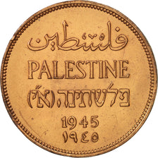 Palestina, 2 Mils, 1945, BB+, Bronzo, KM:2