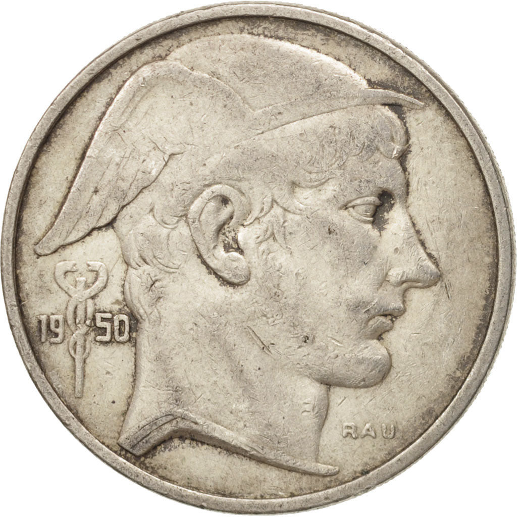 Belgium, 50 Francs, 50 Frank, 1950, VF(30-35), Silver, KM:137