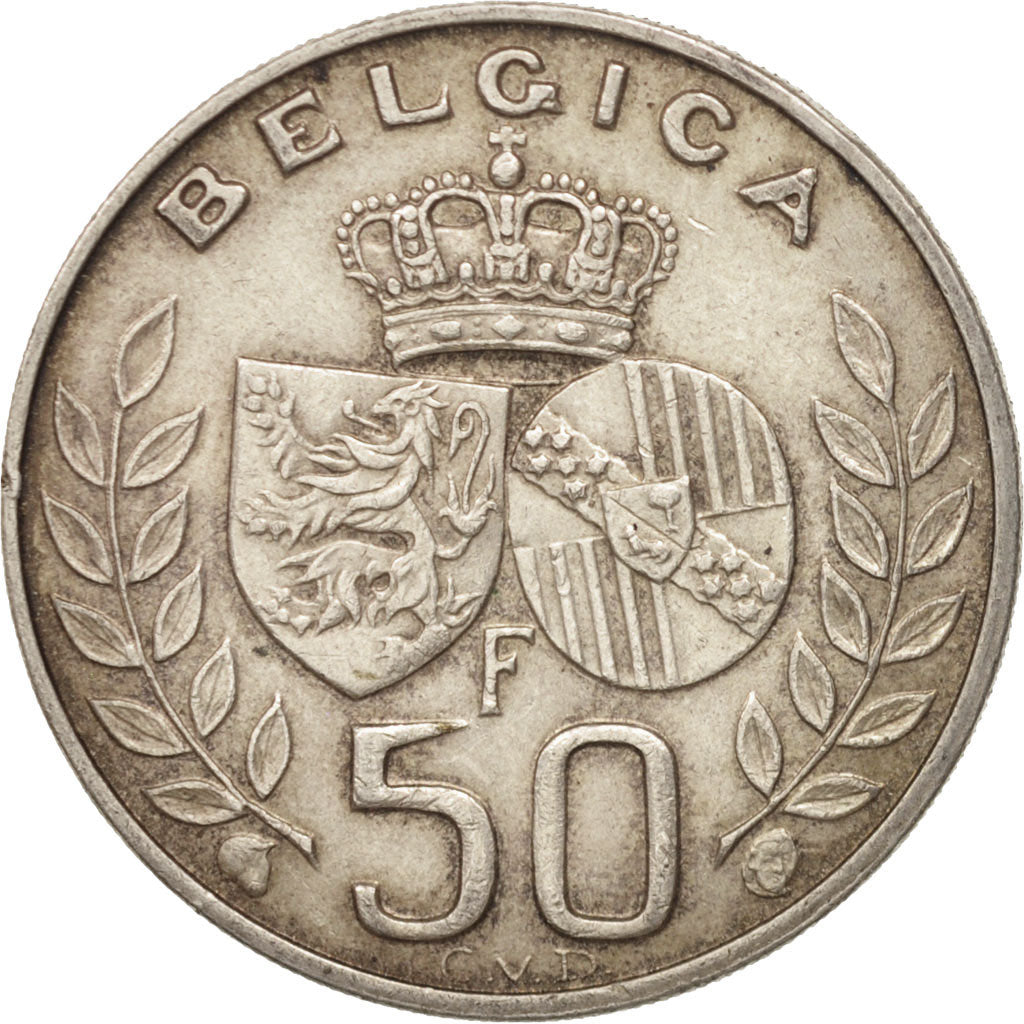 Belgium, 50 Francs, 50 Frank, 1960, EF(40-45), Silver, KM:152.1