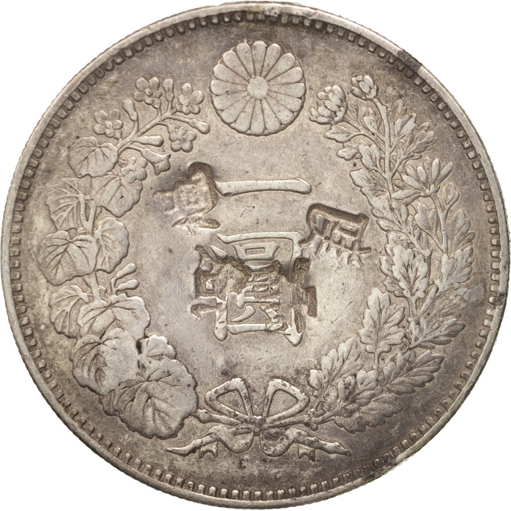 Coin, Japan, Mutsuhito, Yen, 1887, VF(30-35), Silver, KM:A25.3