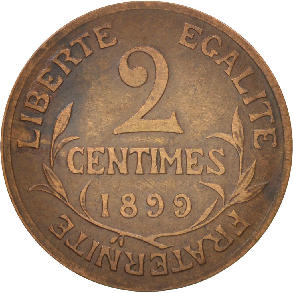 France, Dupuis, 2 Centimes, 1899, Paris, VF(30-35), Bronze, KM:841, Gadoury:107