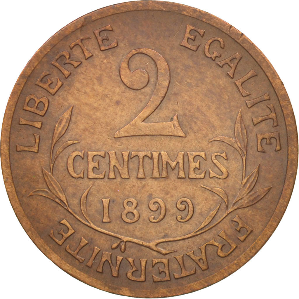 France, Dupuis, 2 Centimes, 1899, Paris, EF(40-45), Bronze, KM:841, Gadoury:107