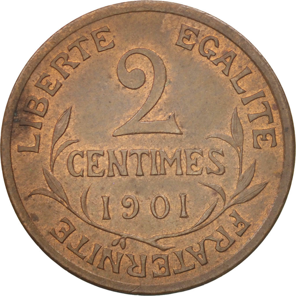 Coin, France, Dupuis, 2 Centimes, 1901, Paris, AU(50-53), Bronze, KM:841