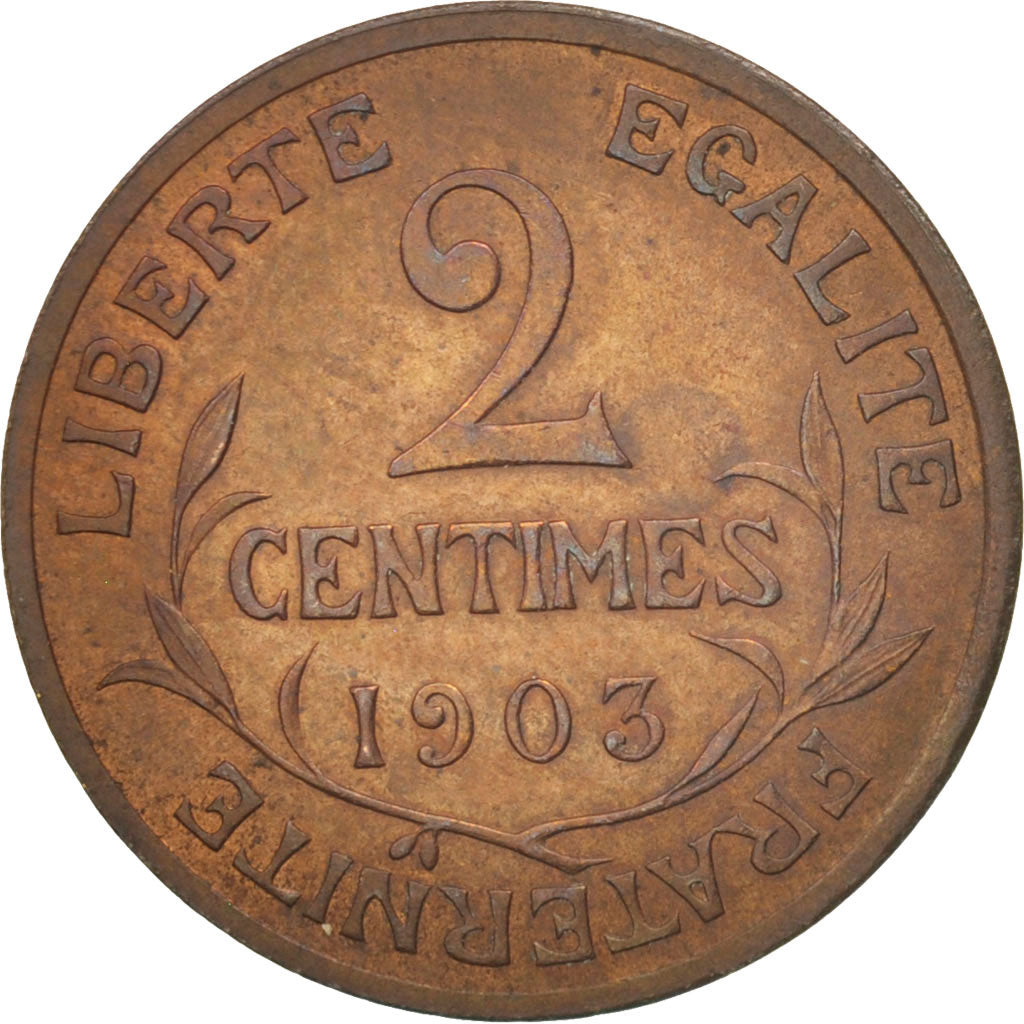 Francia, Dupuis, 2 Centimes, 1903, Paris, EBC, Bronce, KM:841, Gadoury:107