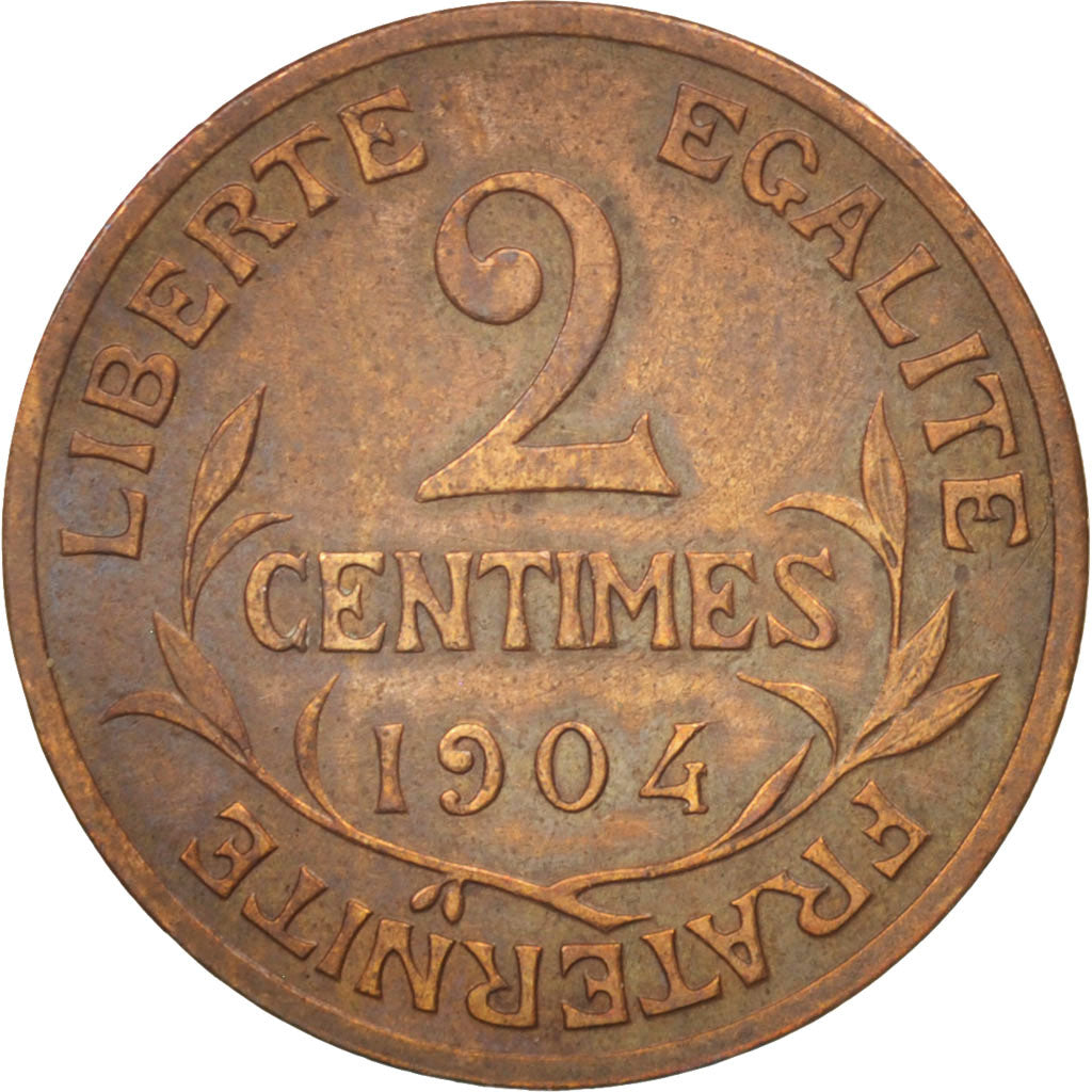 France, Dupuis, 2 Centimes, 1904, Paris, EF(40-45), Bronze, KM:841, Gadoury:107