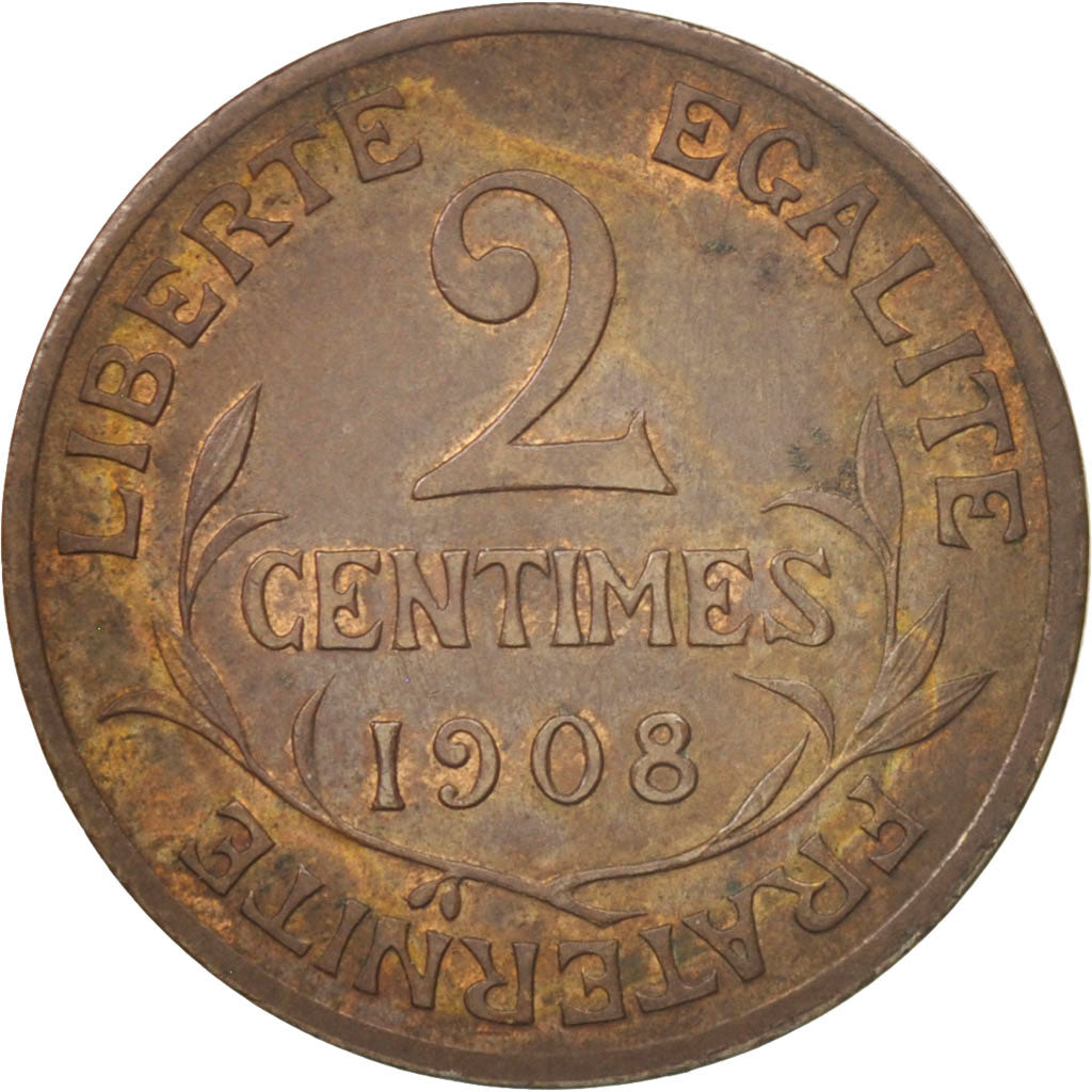 Coin, France, Dupuis, 2 Centimes, 1908, Paris, EF(40-45), Bronze, KM:841