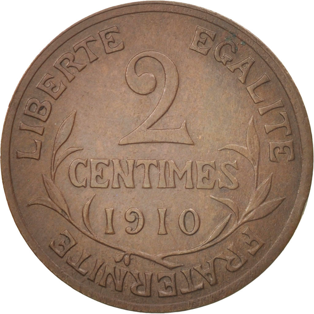 France, Dupuis, 2 Centimes, 1910, Paris, EF(40-45), Bronze, KM:841, Gadoury:107