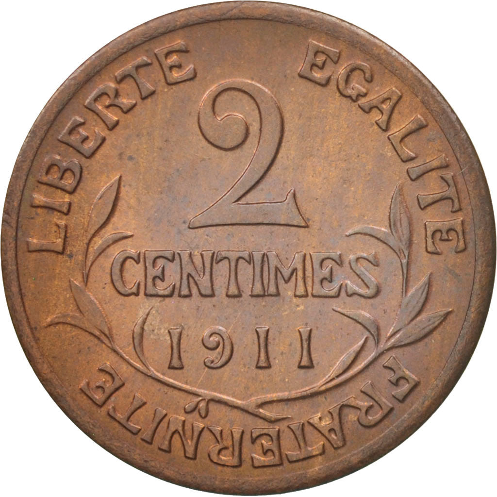 France, Dupuis, 2 Centimes, 1911, Paris, SUP+, Bronze, KM:841, Gadoury:107