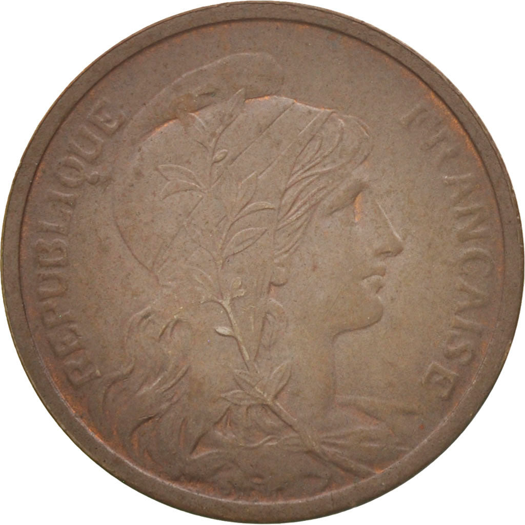 France, Dupuis, 2 Centimes, 1919, Paris, EF(40-45), Bronze, KM:841, Gadoury:107