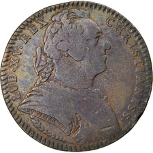 France, Token, Louis XV, Etats de Bourgogne, History, 1743, VF(20-25), Copper