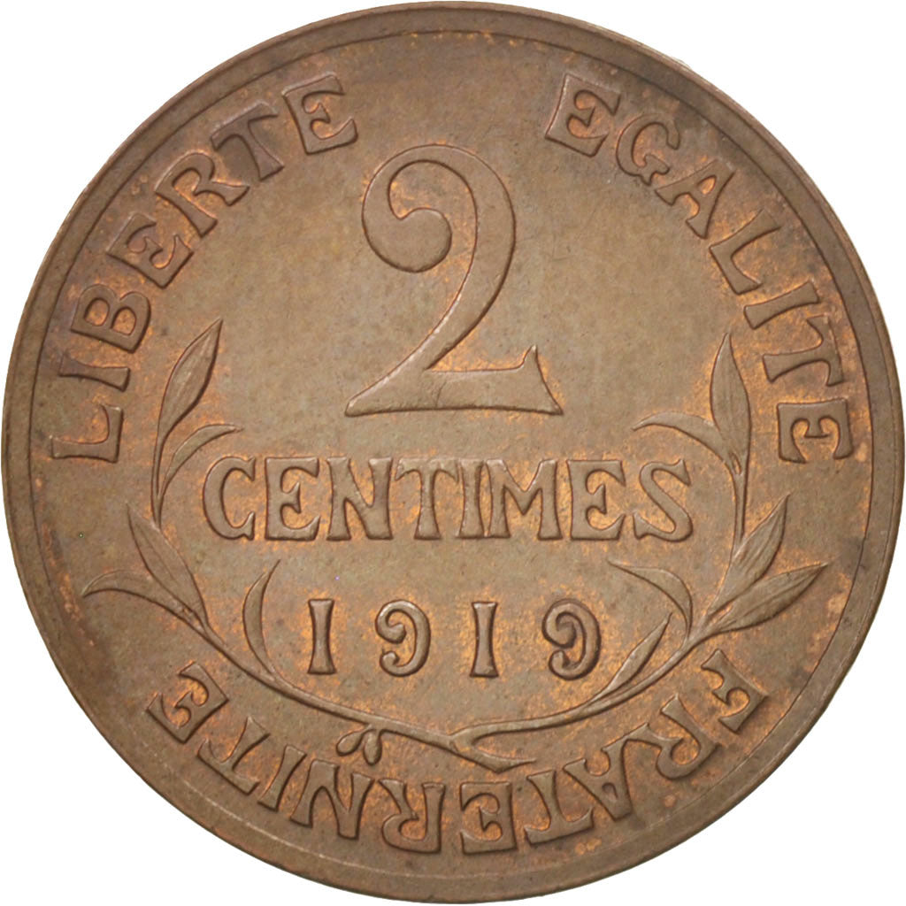 Coin, France, Dupuis, 2 Centimes, 1919, Paris, AU(50-53), Bronze, KM:841