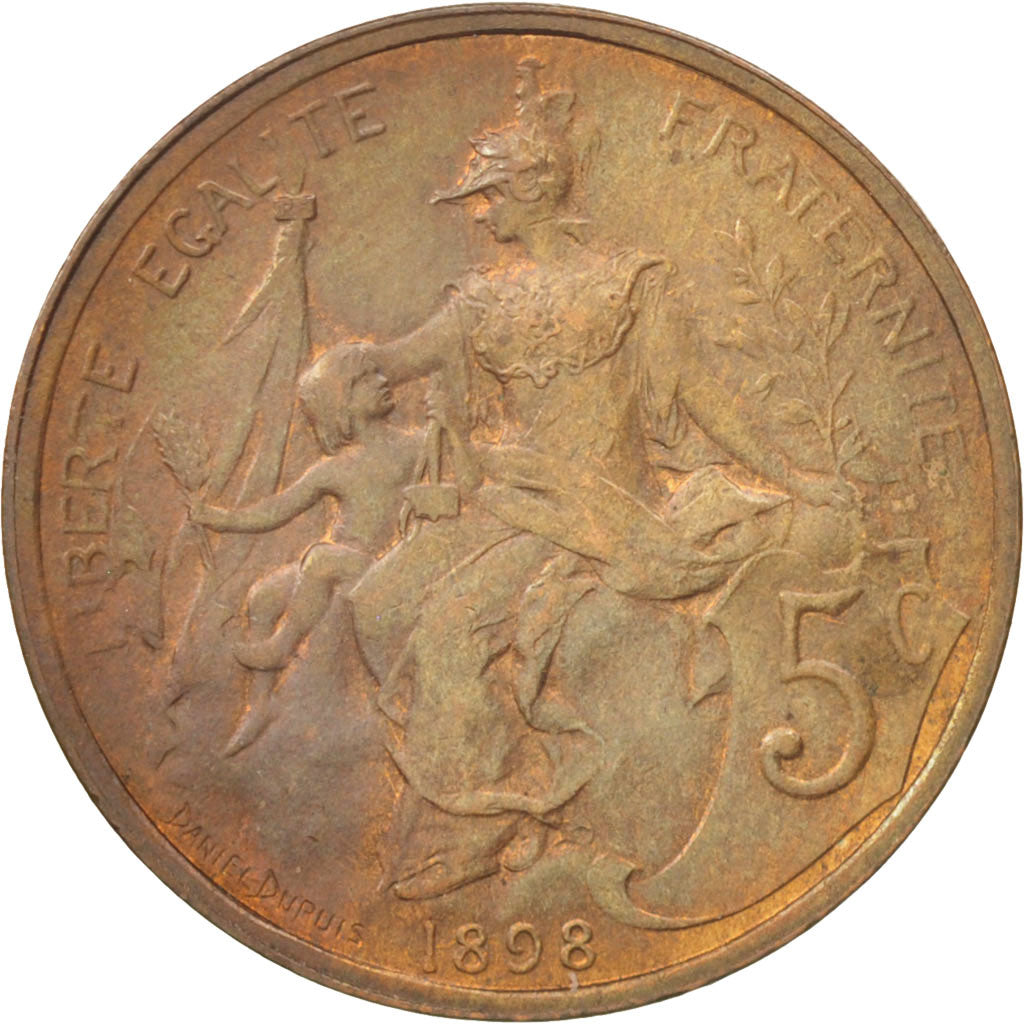 Coin, France, Dupuis, 5 Centimes, 1898, Paris, AU(55-58), Bronze, KM:842