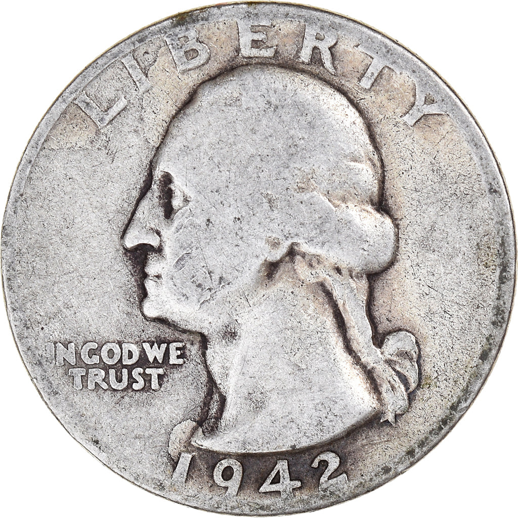 Moeda, Estados Unidos da América, Washington Quarter, Quarter, 1942, U.S. Mint