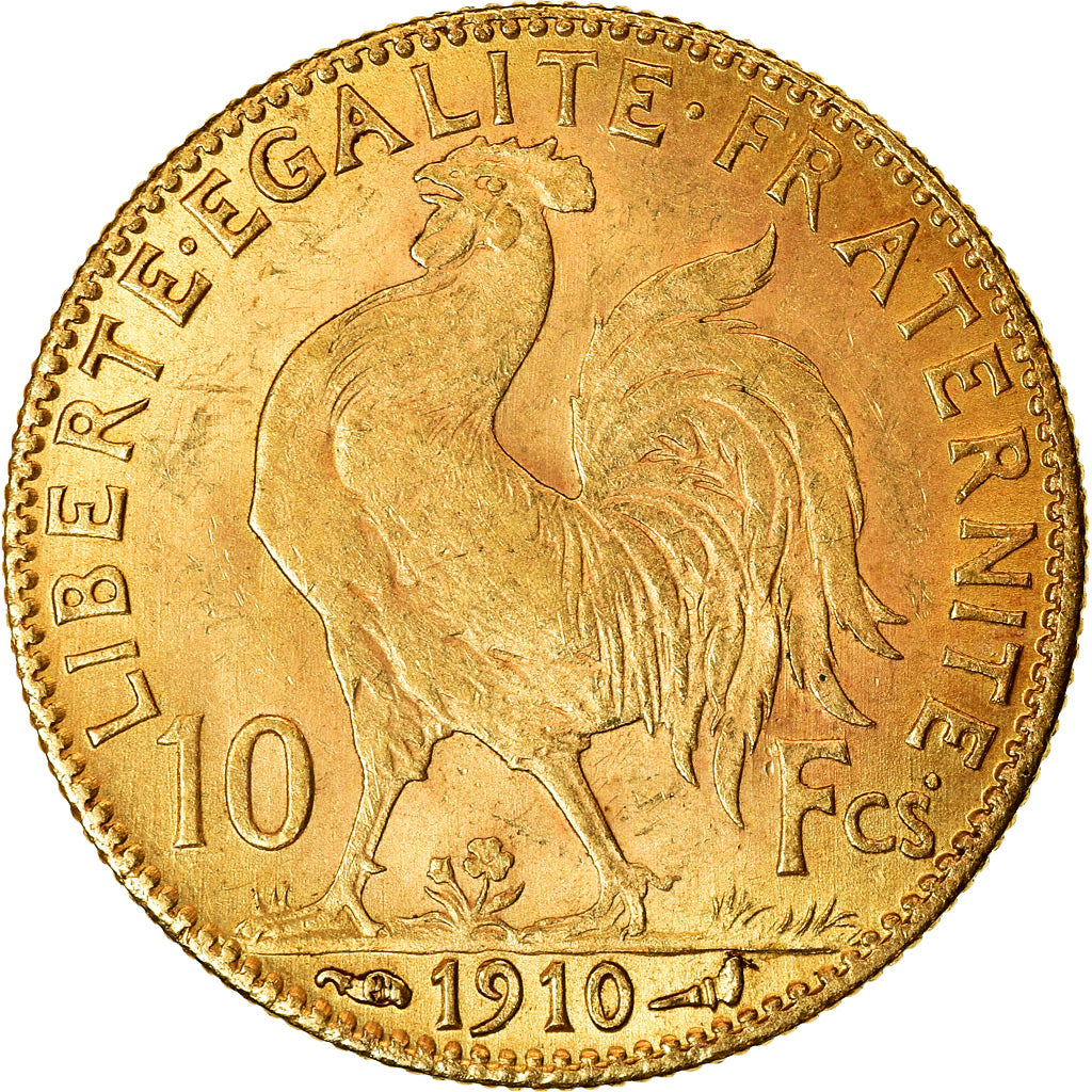 Moneda, Francia, Marianne, 10 Francs, 1910, Paris, EBC, Oro, KM:846